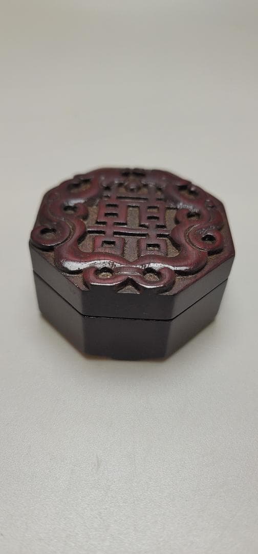 茶道具 唐物 紫檀 押鳥 香合 八方香合 二件