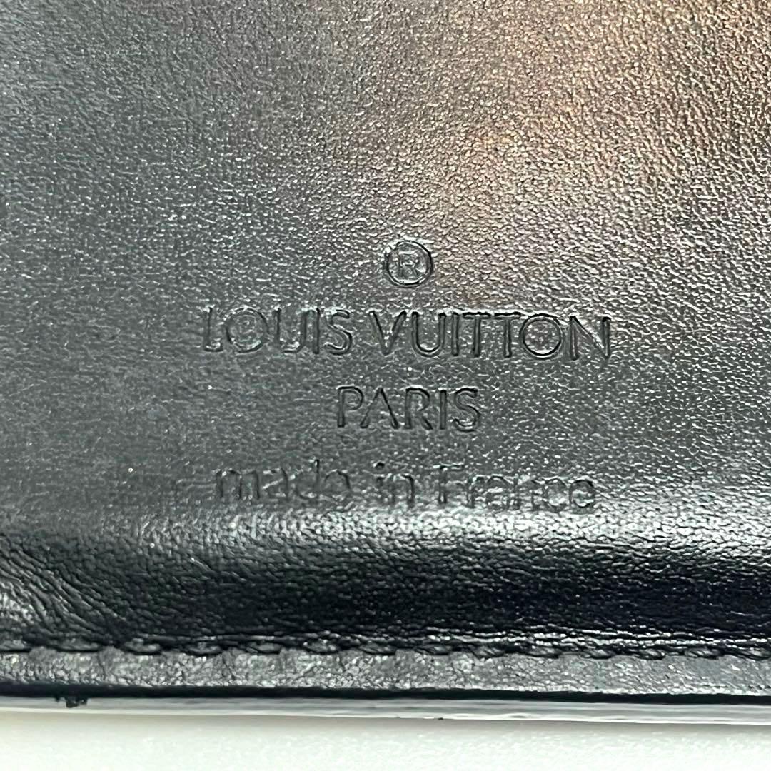 ルイヴィトン ヴェルニ がま口 二つ折り財布 エナメル モノグラム 黒