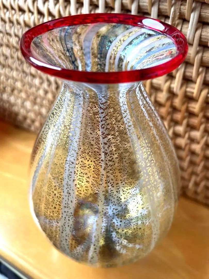 値下げ　希少ベネチアングラス　ワイン、日本酒　デカンタ+2グラス　セット　一点物