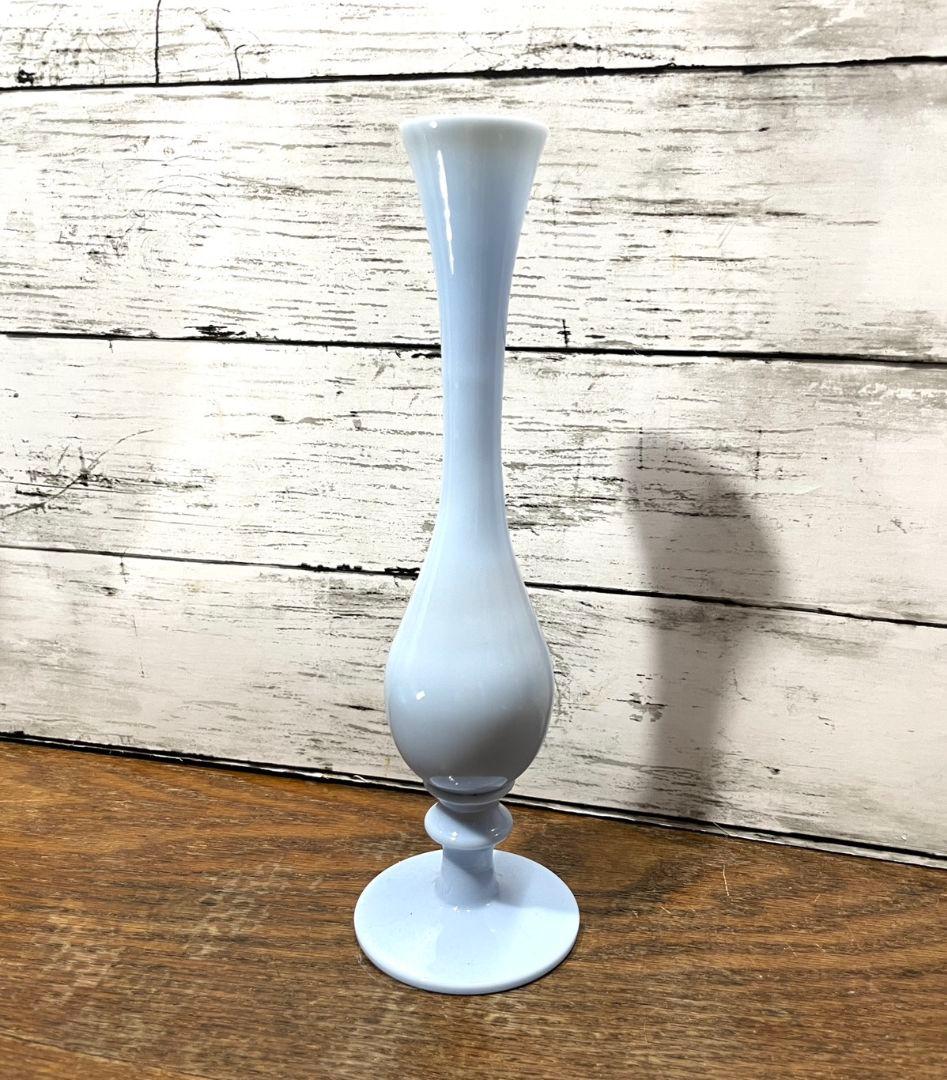 フランスアンティーク オパリンガラスの一輪挿し 花瓶 グラス 花器 花入れ