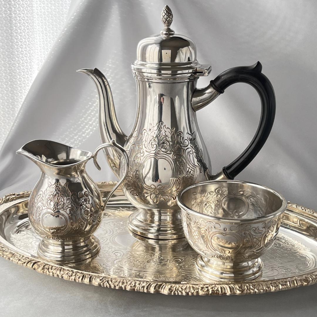 【Barker & Ellis】 コーヒーセット【シルバープレート】バチェラー