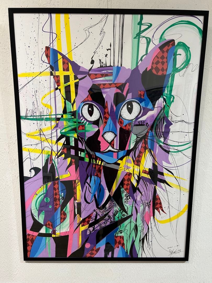 猫　原画　一点もの　アート