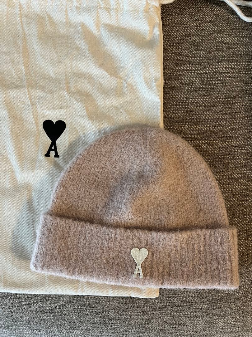 ami paris ニット帽 ピンク 袋付き