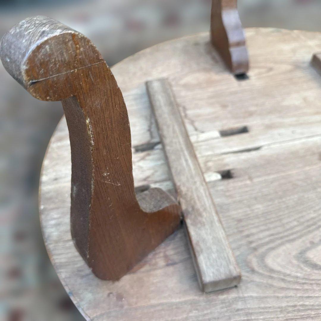 瞬間的お値下げ‼️ヴィンテージ　希少品　猫脚　ちゃぶ台❗️木製円形テーブル