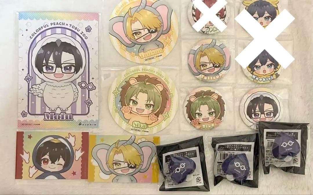 カラフルピーチ　東武動物公園　缶バッジ　コースター　特典カード　リングライト