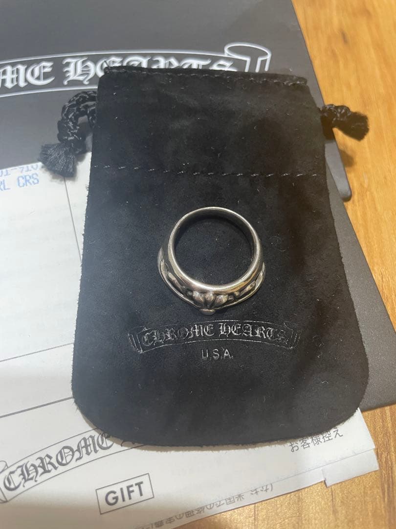 クロムハーツ　ハーフ　クラシック　フローラルクロスリング　14号　シルバー