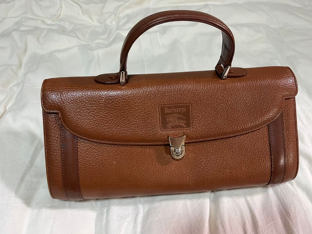 【BURBERRY‼️】ブラウンレザー ハンドバッグ