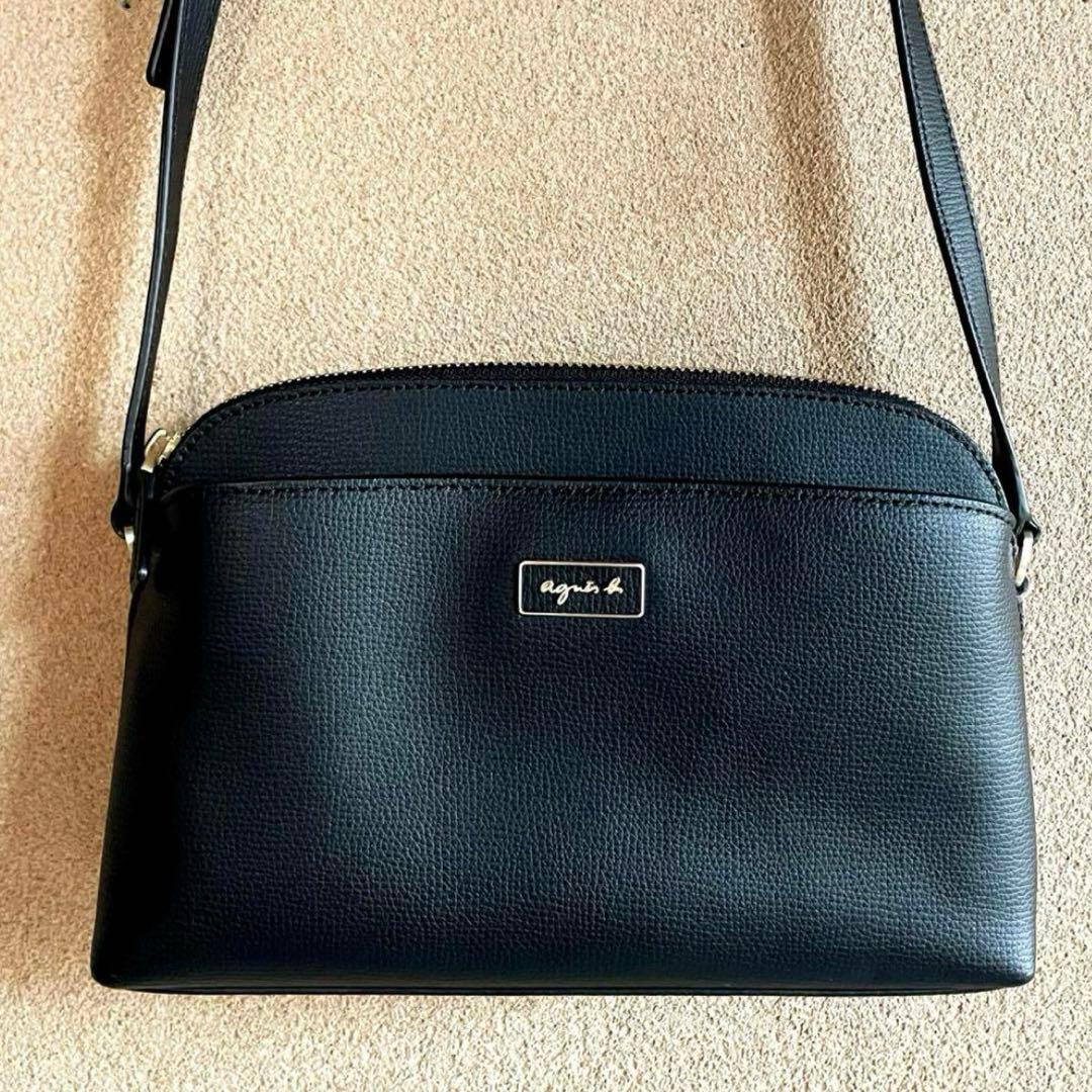 極美品 agnes b アニエスベー QAS02Z－03 ショルダー バッグ 黒
