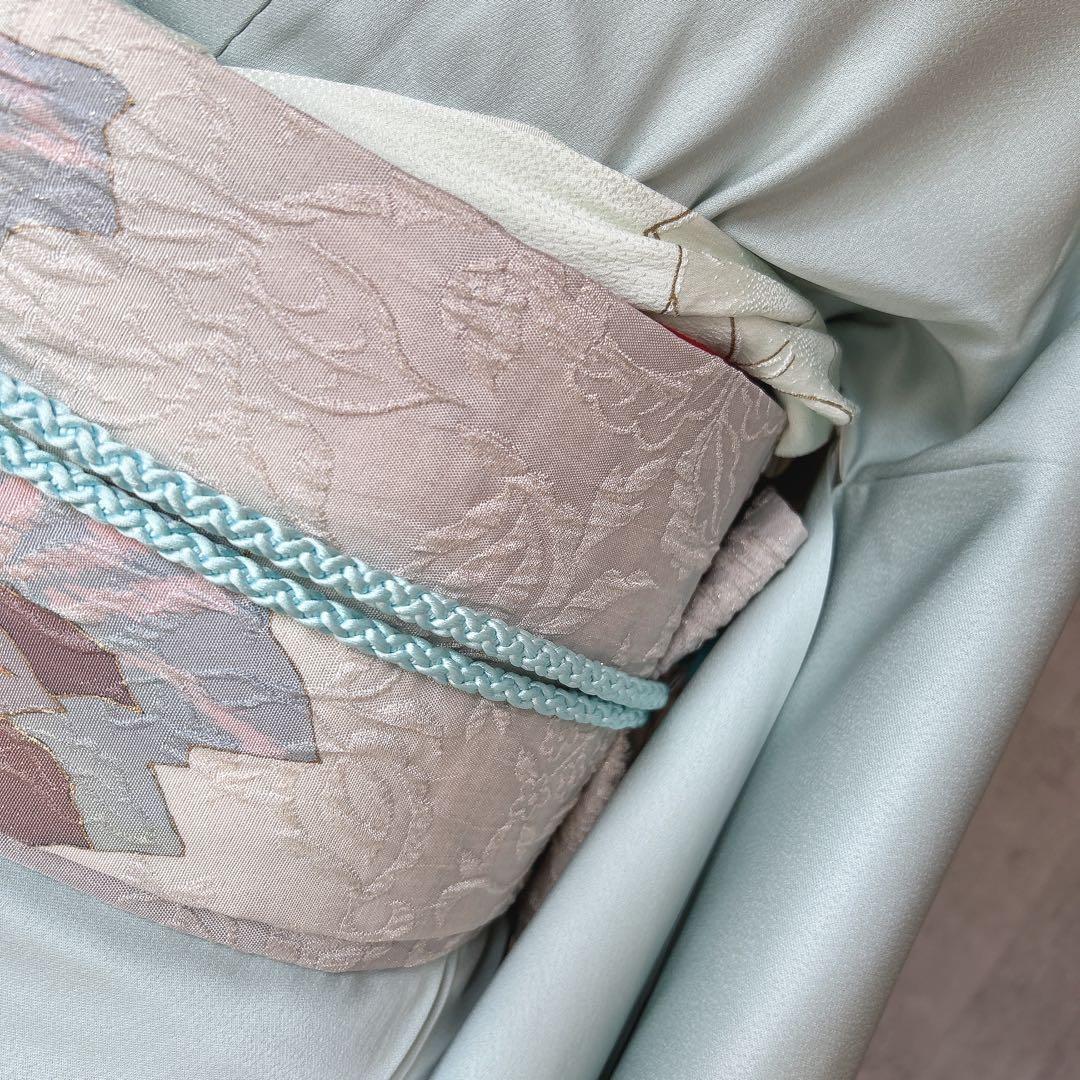 訪問着　フルセット　正絹　付け下げ　着物　海　泡　千地泰弘　作家物　A0