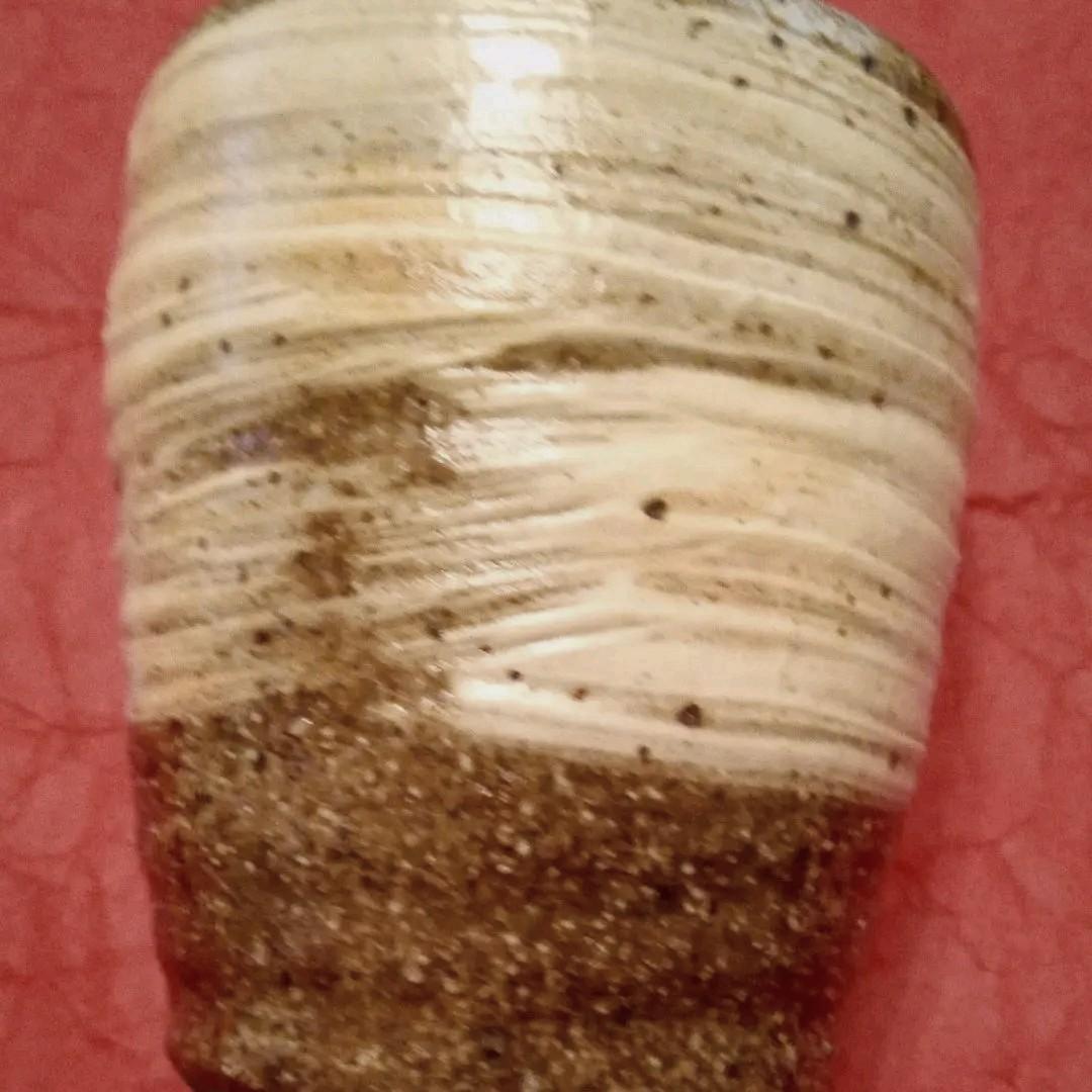 信楽焼　灰釉刷毛目湯呑み5客揃い