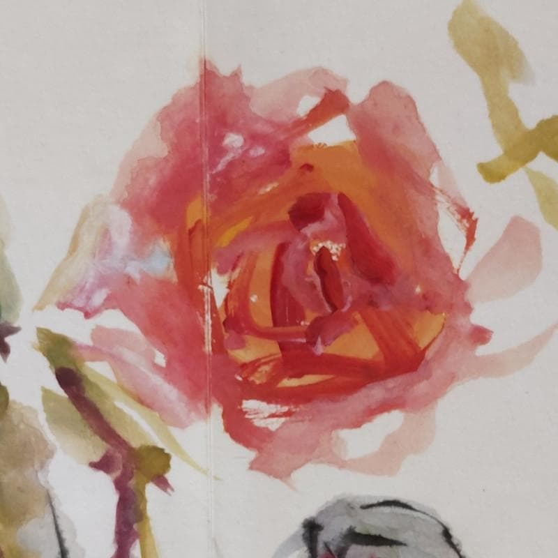 ☆上野山清貢☆「 バ ラ 」水彩画　未使用額！