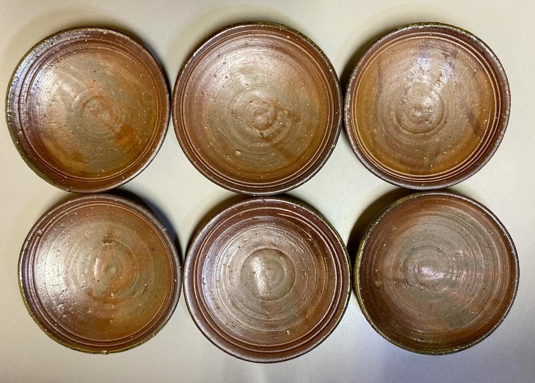 【6客】【真作保証】 中村真 備前焼 六客 共箱・共布