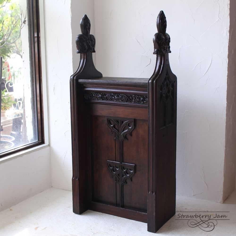 L3306-51 英国アンティーク オーク デスク ディスプレイ カウンター