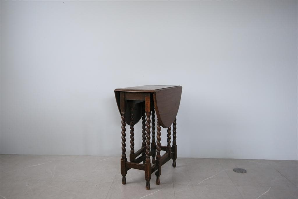 英国アンティーク木製ゲートレッグテーブル/ダイニング机バタフライ(91-261)