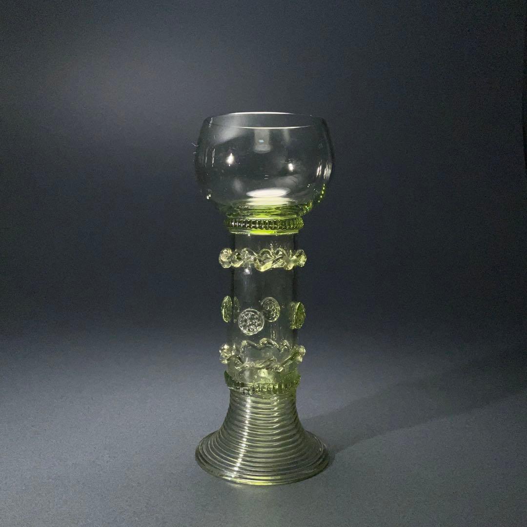 【希少】アンティークグラス　レーマーグラス　グリーン　R1331ダI