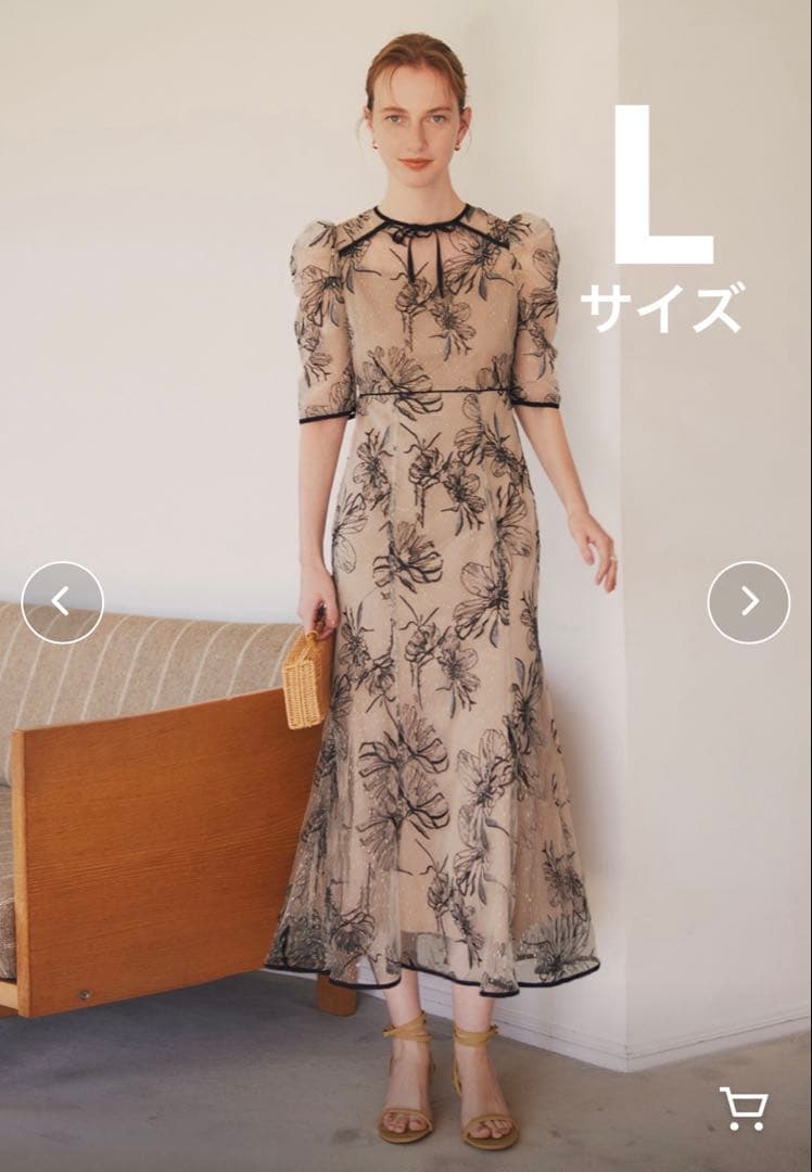 Leja 【完売サイズ L】　花柄マーメイドワンピースドレス