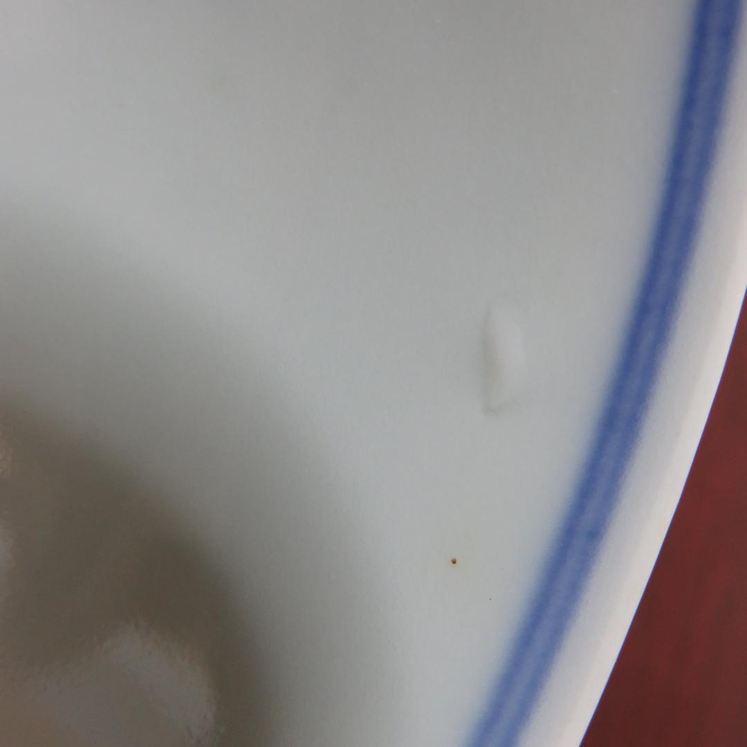 蓋物 染付 草花文様 5客 角倉 明治 窯傷 シンプル 繊細