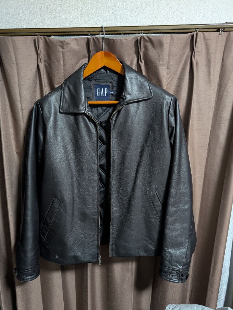 茶芯 90s オールドGAP ビンテージ レザージャケット ライダーズ 革ジャン
