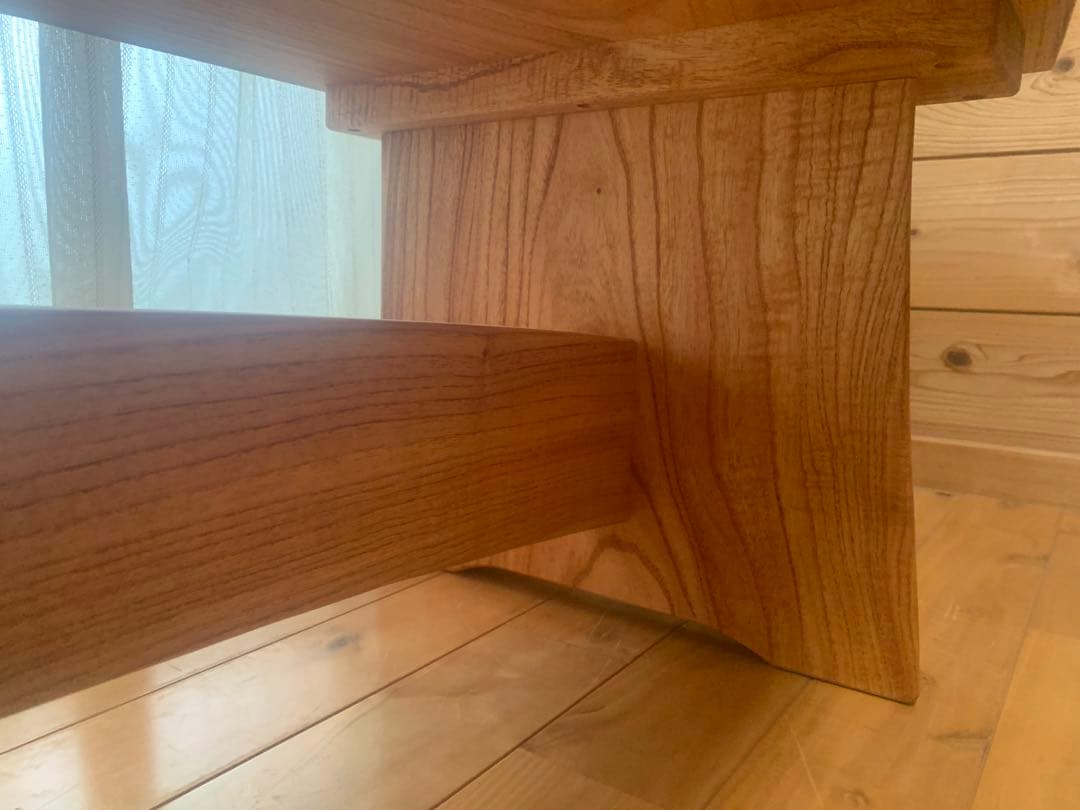 夏セール✨送料込②重厚リビング&ローテーブル(栴檀一枚板天板)＊貫補強