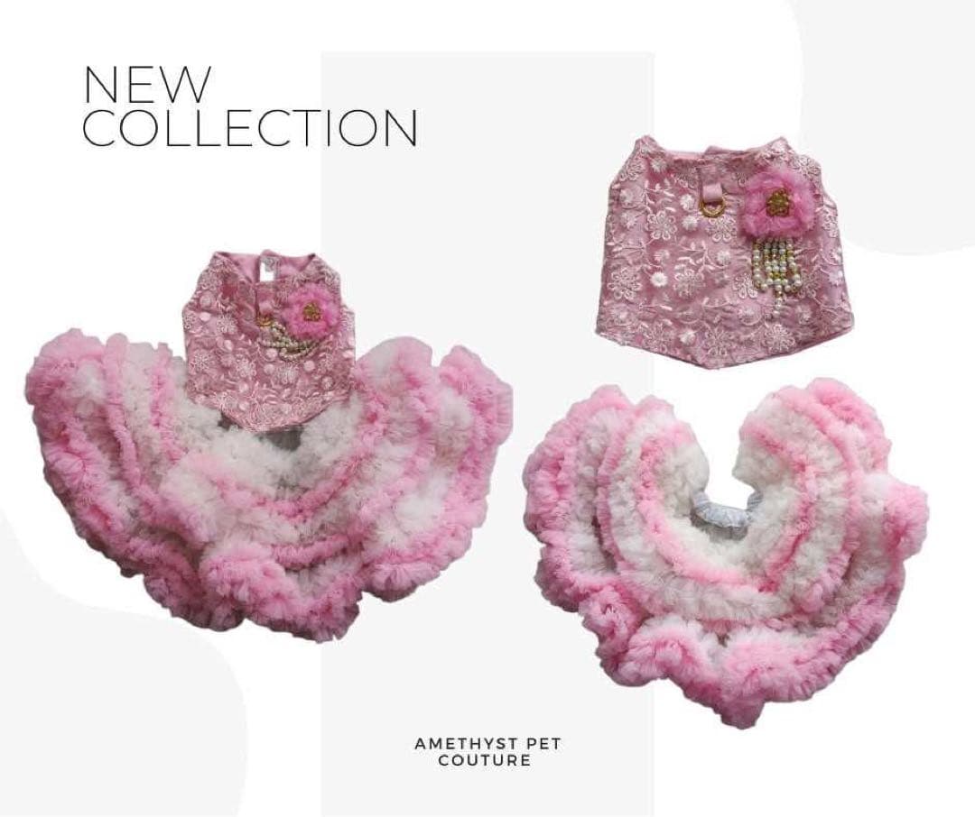 Amethyst Pet Coutureフリルドレス ピンク