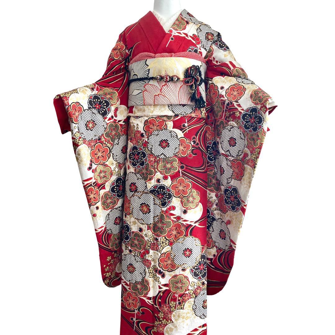 ★™️ 身丈170 赤 振袖4点セット‼️お振袖セット‼️ NO109 フルセット