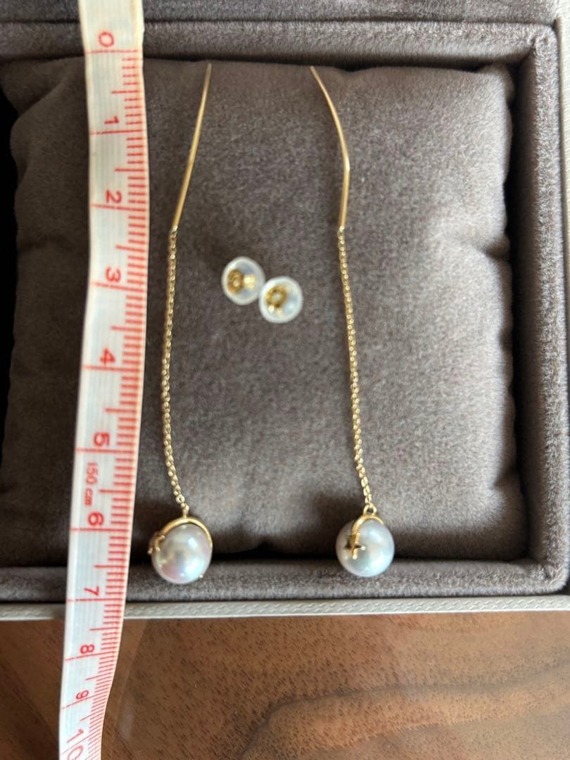 STARJEWELRY K18 刻印ありパール 星型チャーム付き　チェーンピアス