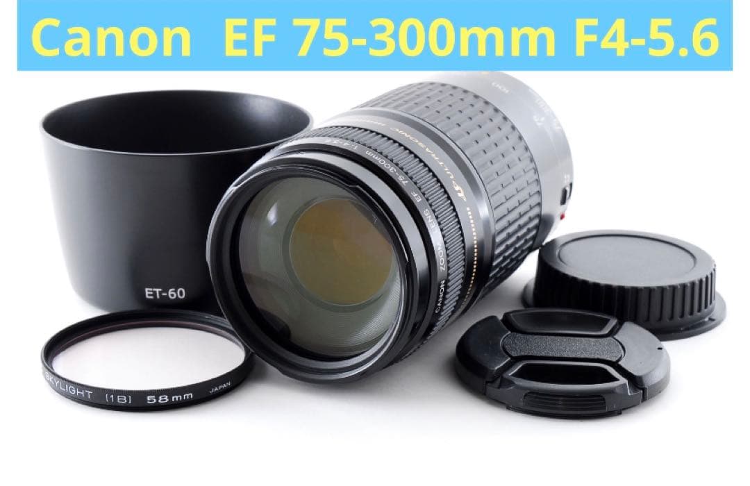 人気の望遠レンズ☆フード付き☆キヤノン　Canon EF75-300㎜