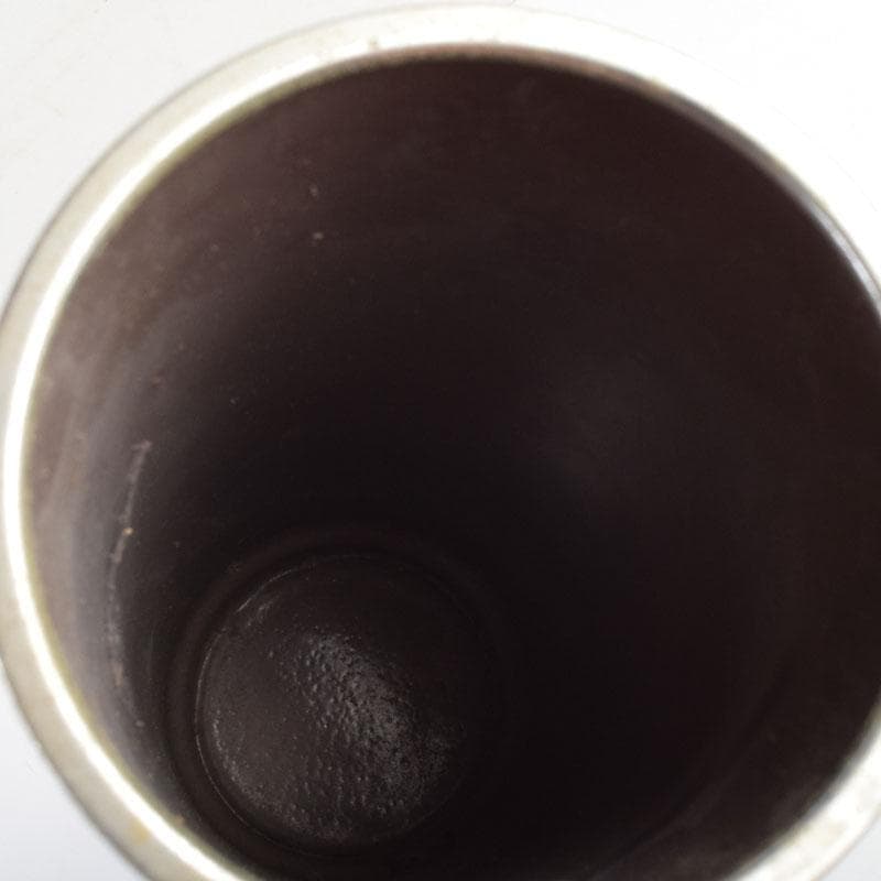 七宝焼　青釉　菖蒲文　筒瓶　花瓶　V　9134