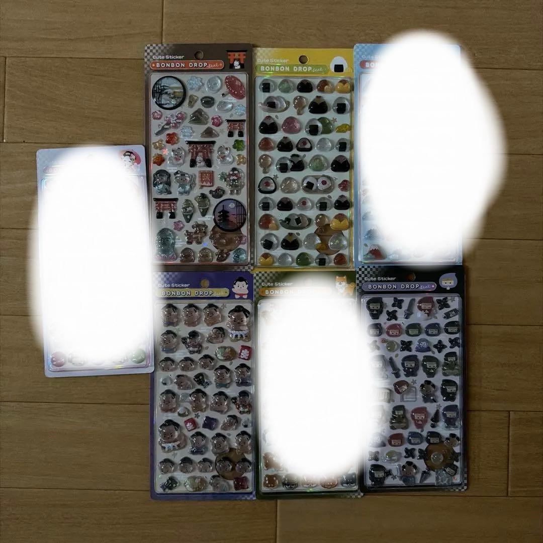 正規品！ ボンボンドロップシール 和柄 舞妓 含む 7枚セット