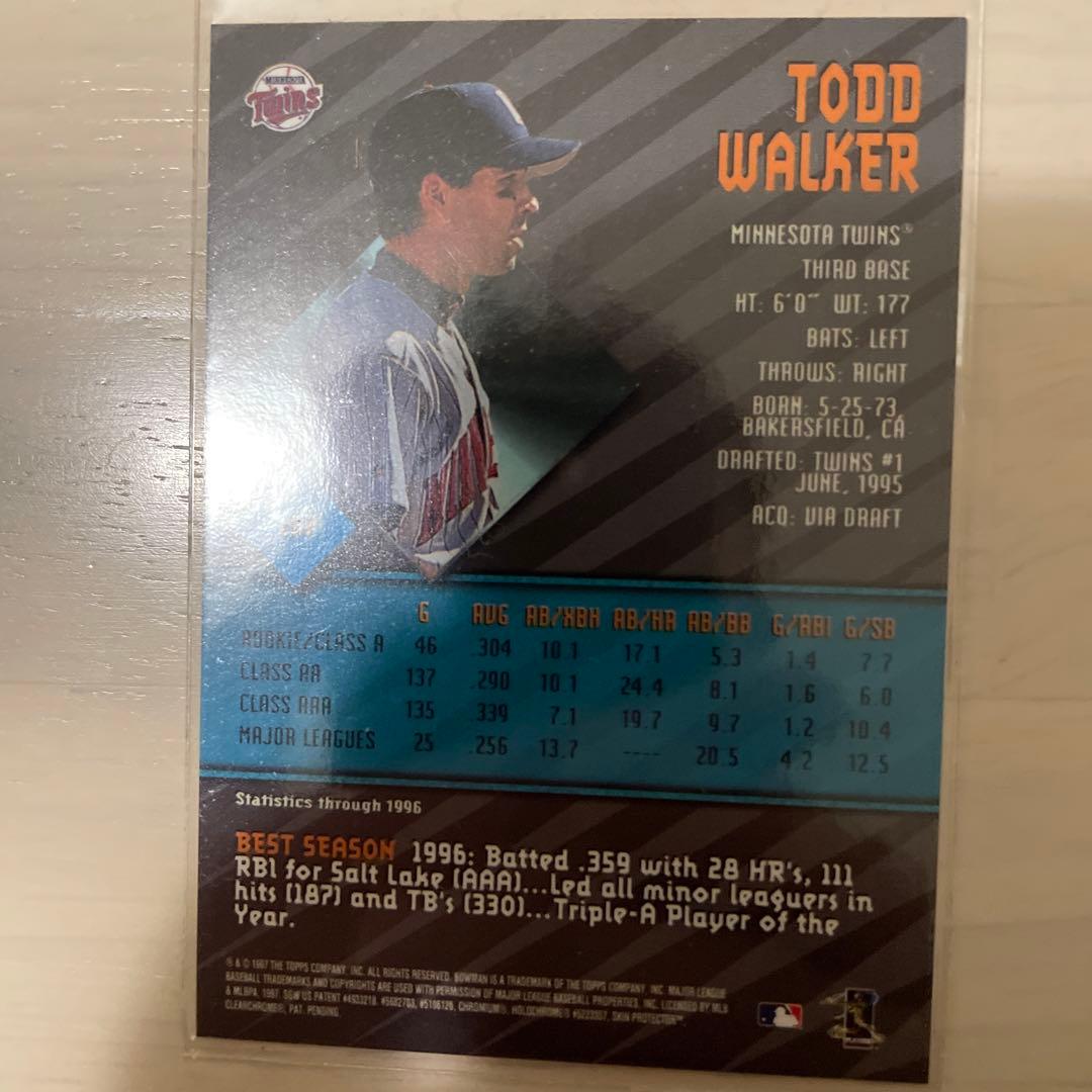 ボウマンズベスト　サーテファイドオートグラフイシュー　トッドウォーカー　サイン