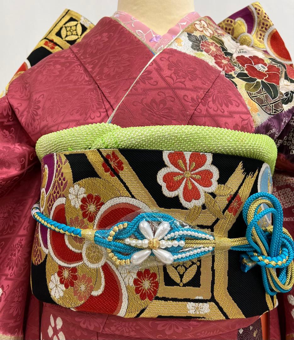 振り袖　フルセット　別誂長襦袢付　成人式　絞り入り　金彩加工　刺繍入り　630
