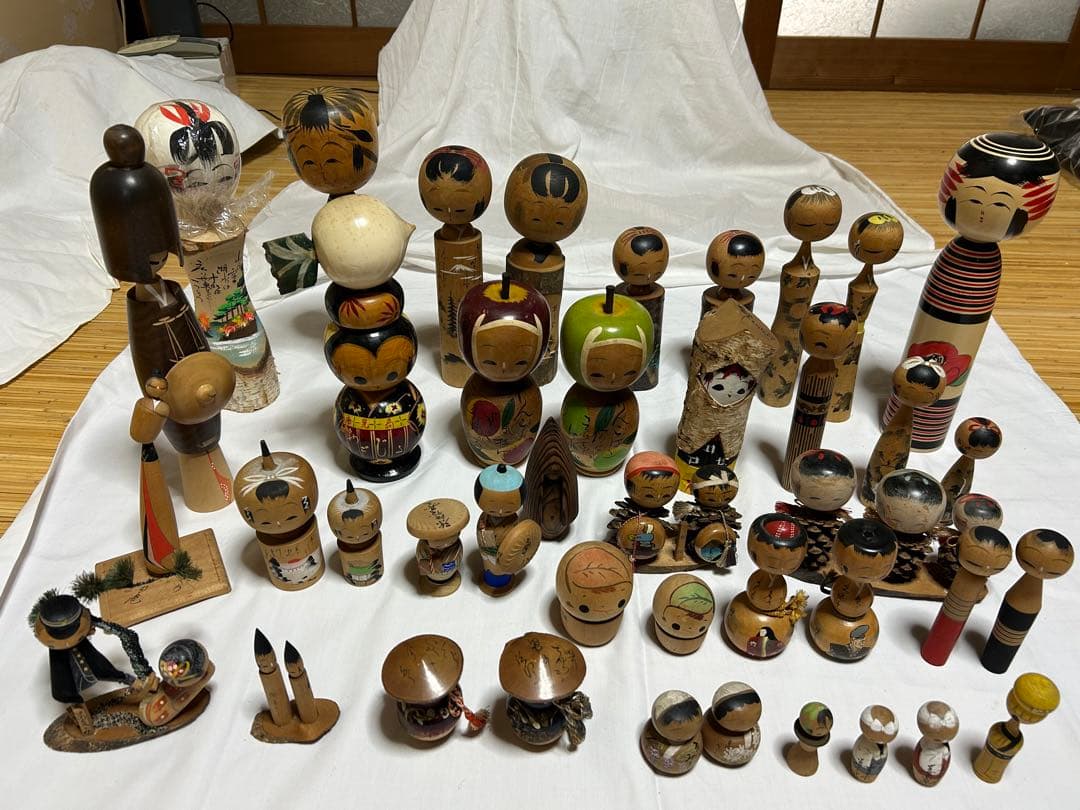 伝統的な木製こけし人形コレクション　まとめ売り