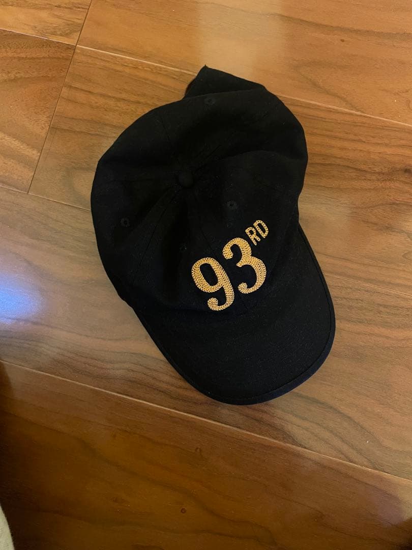 RRL キャップ　93RD刺繍(黄色)入りブラックキャップ
