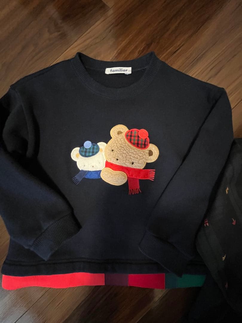 美品 familiar クマ刺繍 トレーナー 100センチ 2セット