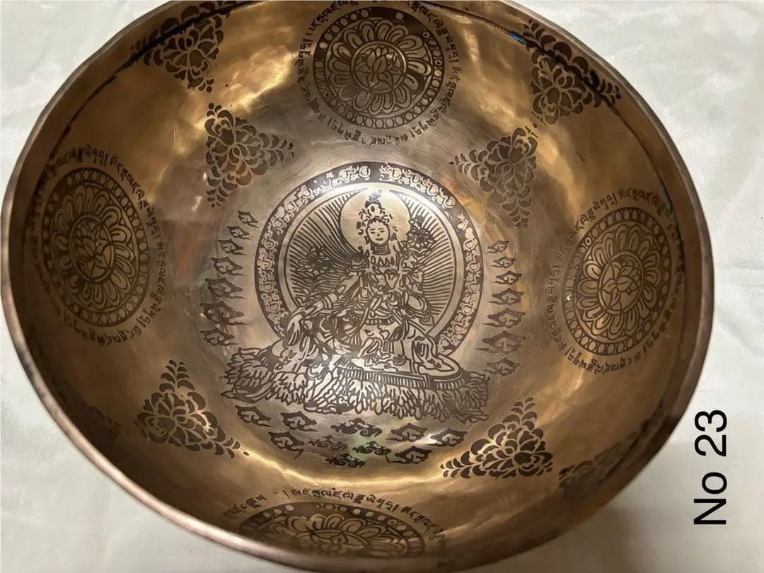 2025 7グリーンターラ 金属製ボウル 27cm No23