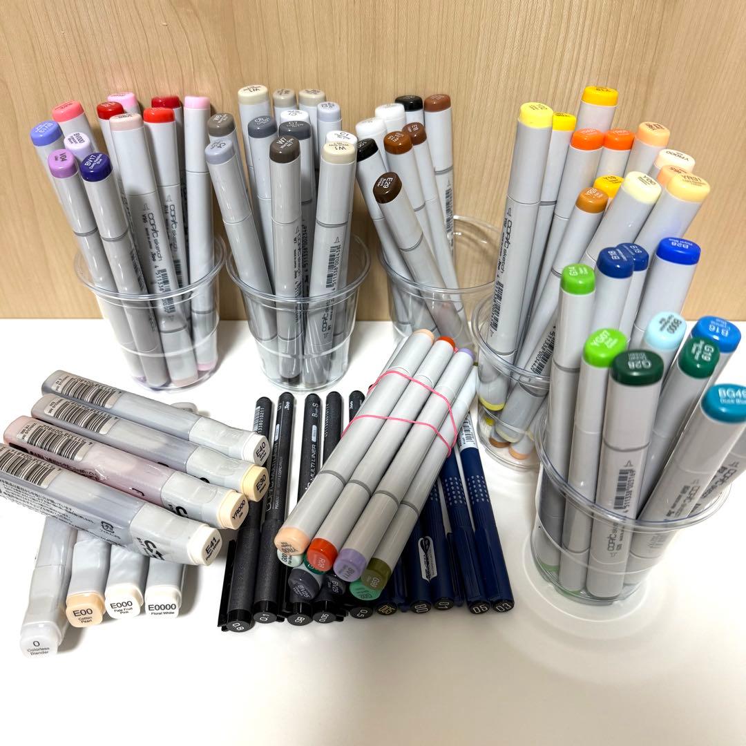 Copic コピック77本 バリオスインク8本 黒ペン10本 まとめ 大量