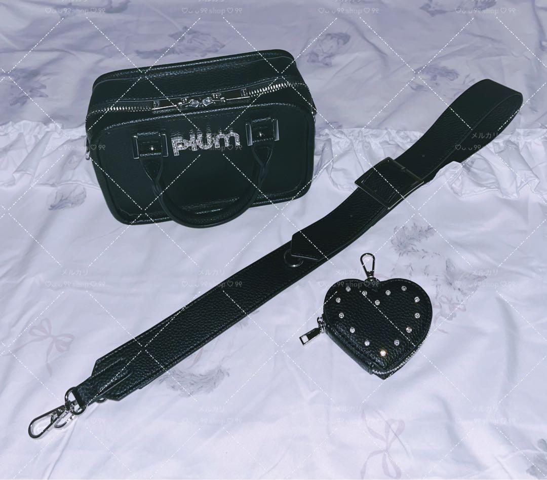 pium ♡︎ ハートポーチ付きミニボストンバッグ