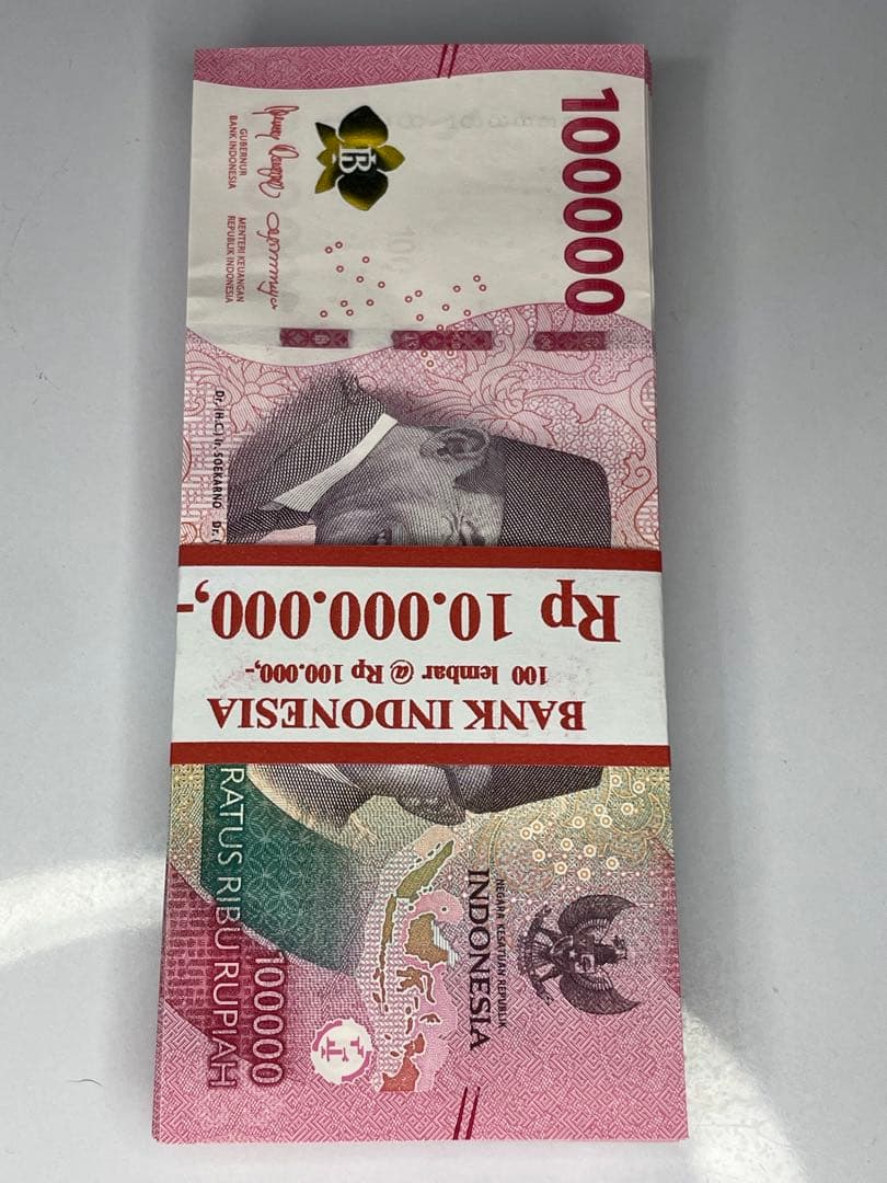 1000万インドネシアルピア Rp100,000 x100枚新札