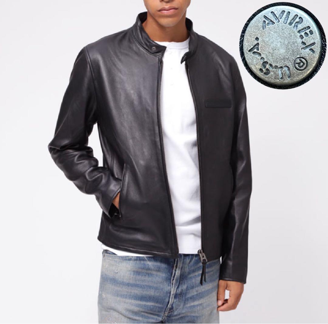 極美品 XLサイズ AVIREX【WEB&限定】ラムレザー ライダース