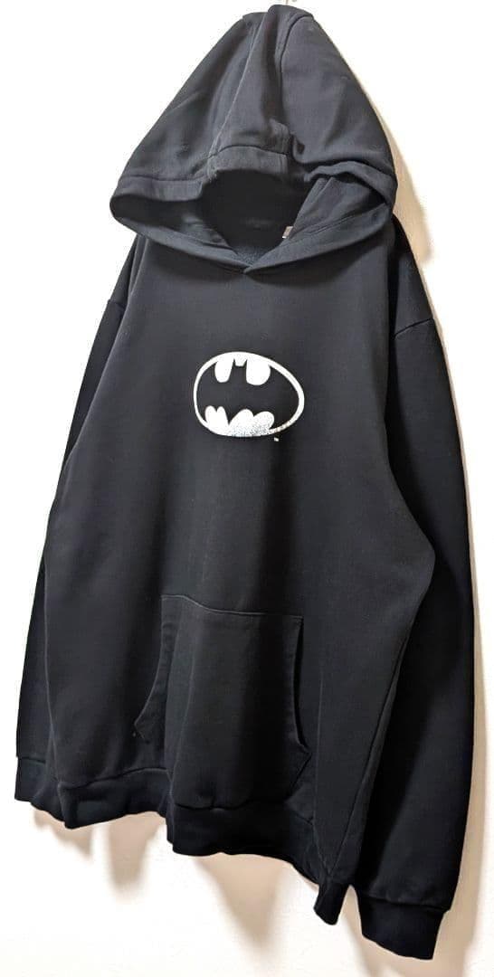 3枚LCWカジュアル バットマン ロゴ スウェットパーカー ブラック黒2XL古着