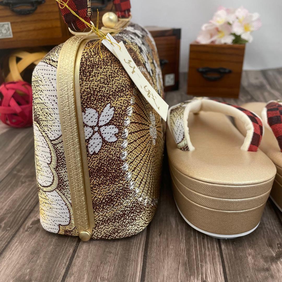 そ✨2007振袖などに✨西陣織 草履バッグ Lサイズ 少々訳あり新品