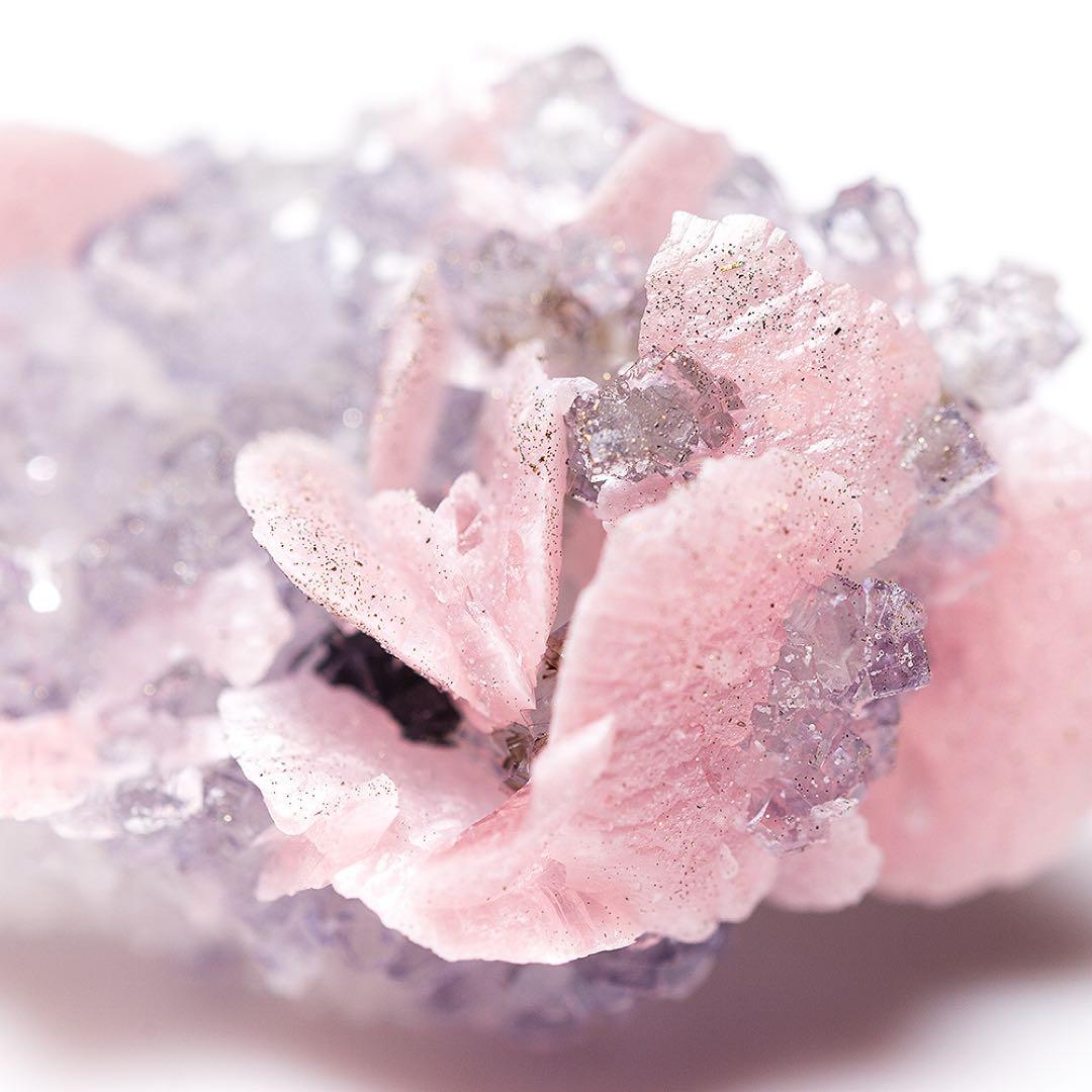 中国 ロードクロサイト フローライト 天然石 原石 鉱物標本 鉱石 蛍石 728