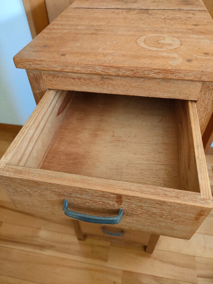 アンティーク サイドチェスト 袖机 書類棚 昭和レトロ