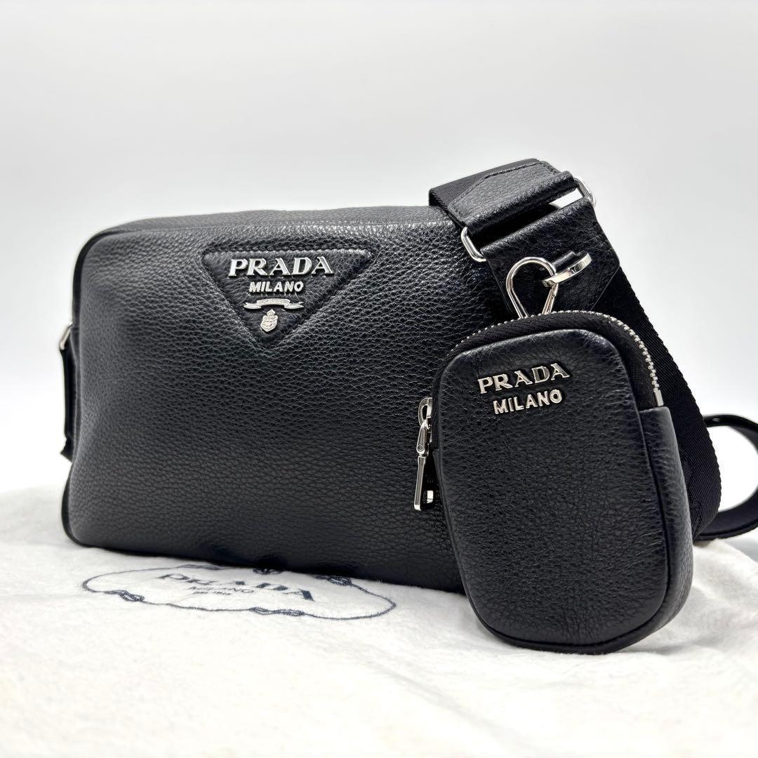 【極美品】 PRADA プラダ ショルダーバッグ ヴィッテロ ブラック 黒