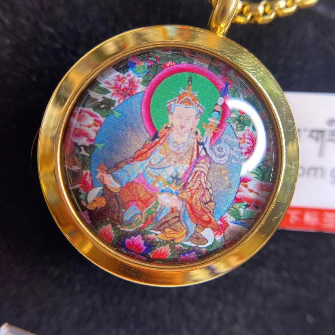 蓮花生大師喚呪文+徳格印経院の土香丸+七彩舎利+紅花+法米+彩布+金剛杵