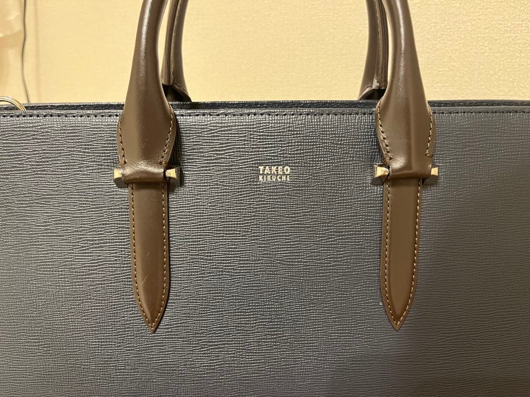 臣*様 TAKEO KIKUCHI ネイビー ビジネスバッグ
