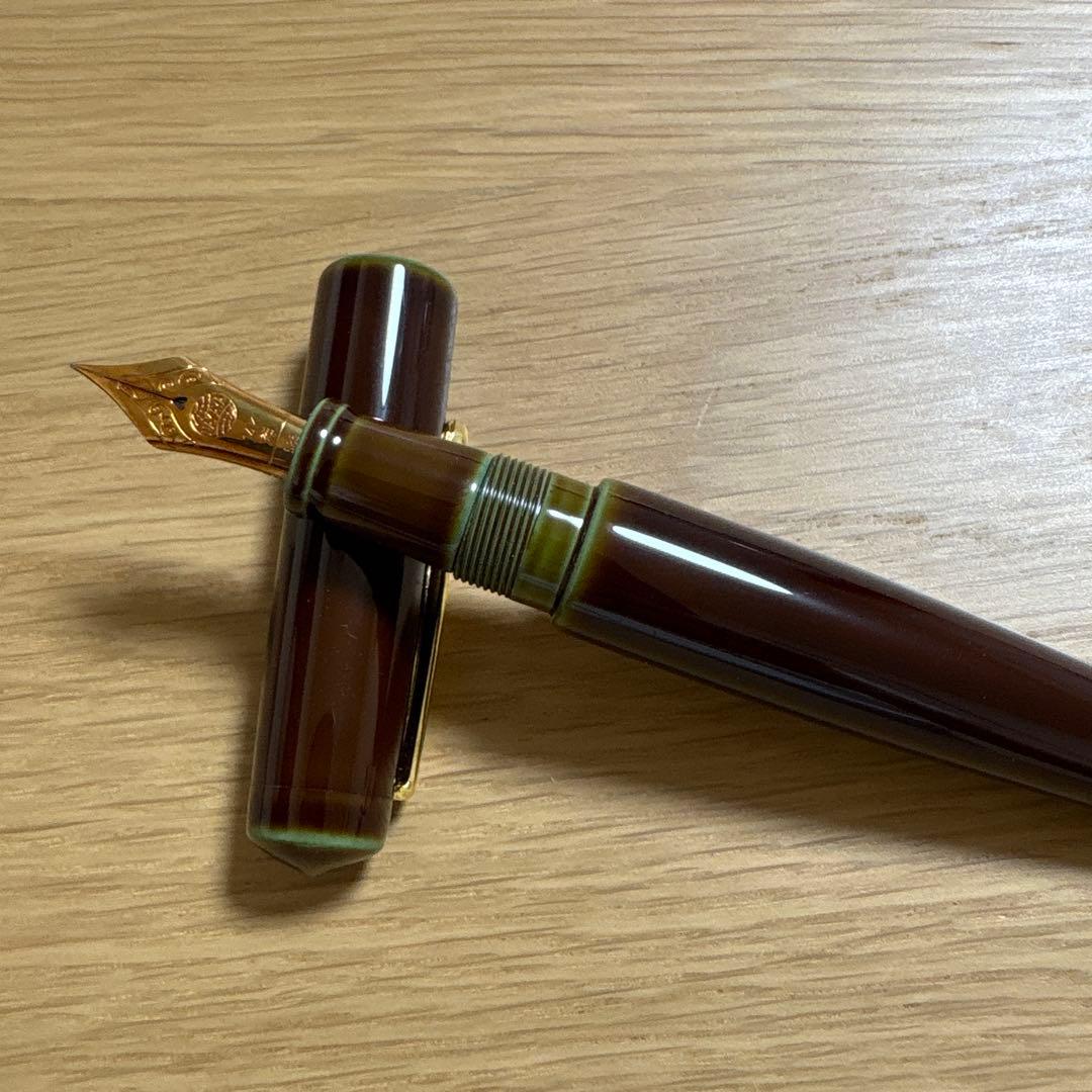 中屋万年筆　ピッコロ碧溜　細字(F)