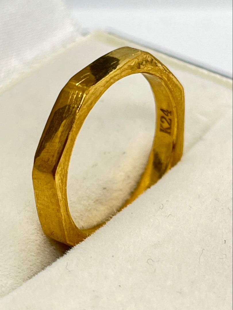 ありガトK24 純金 8角リング 6g指輪 リング 刻印あり ハンドメイド