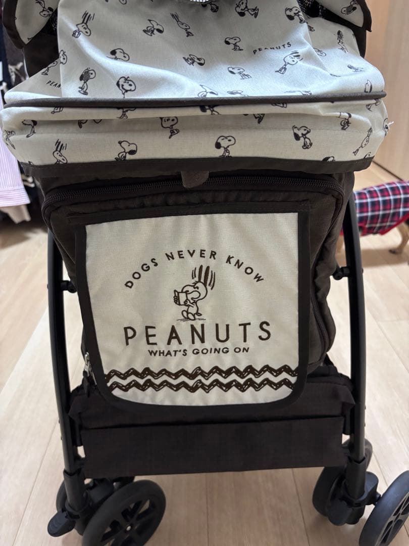 犬用ペットカート ダークブラウン スヌーピー