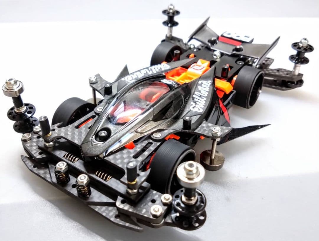 ミニ四駆 完成品 デュアルリッジ 蛍光オレンジ MSフレキ